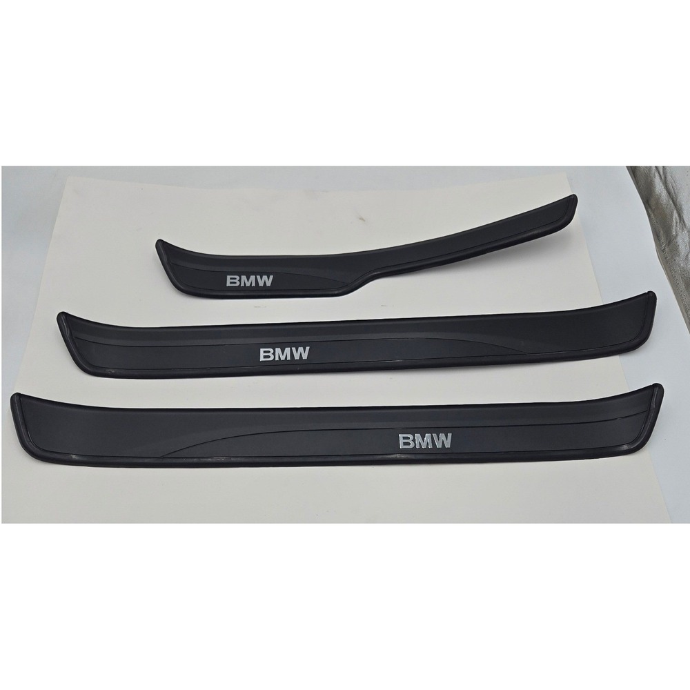 BMW E90 E91 328i 325i 330i Door Sill Scuff Plate Trim Set 3pc OEM Black